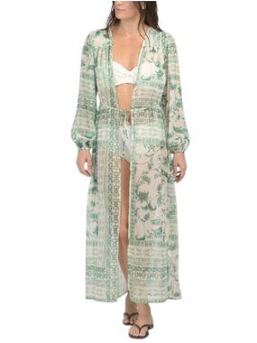 MAGARI Made In Italy Crepe Maxi Cover-up Kimono